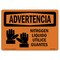 Signmission OSHA WARNING Sign, Liquid Nitrogen Wear Gloves Spanish, 10in X 7in Decal, 10" W, 7" H, Landscape OS-WS-D-710-L-12667 - alternate 1